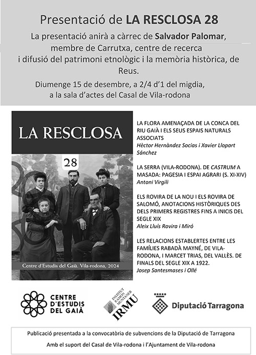 Foto Presentació de la revista La Resclosa